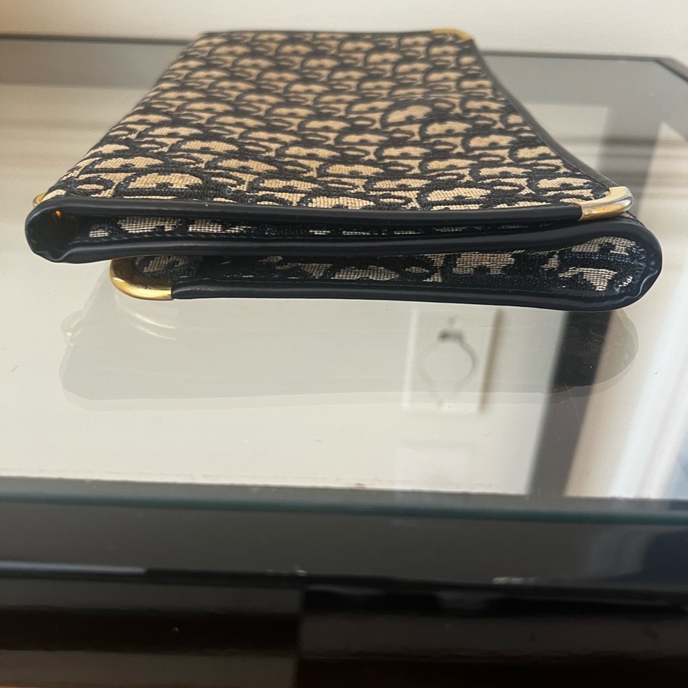 Vintage Christian Dior Trotter Authentic Clutch Navy and Tan - Picture 6 of 6
